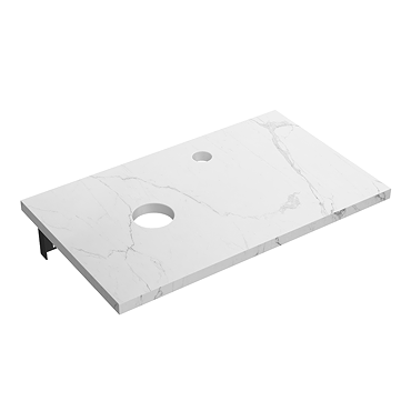 Arezzo Marble Floating Basin Shelf (White Carrara - 500mm Wide)