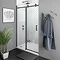 Arezzo Matt Black 1000mm Frameless Sliding Shower Door