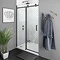 Arezzo Matt Black 1000mm Frameless Sliding Shower Door Large Image