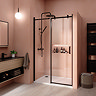 Arezzo Matt Black 1000mm Frameless Sliding Shower Door