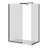 Arezzo Matt Black 10mm Glass 1400 x 800 Wet Room (inc. Screen, Side Panel + Tray)
