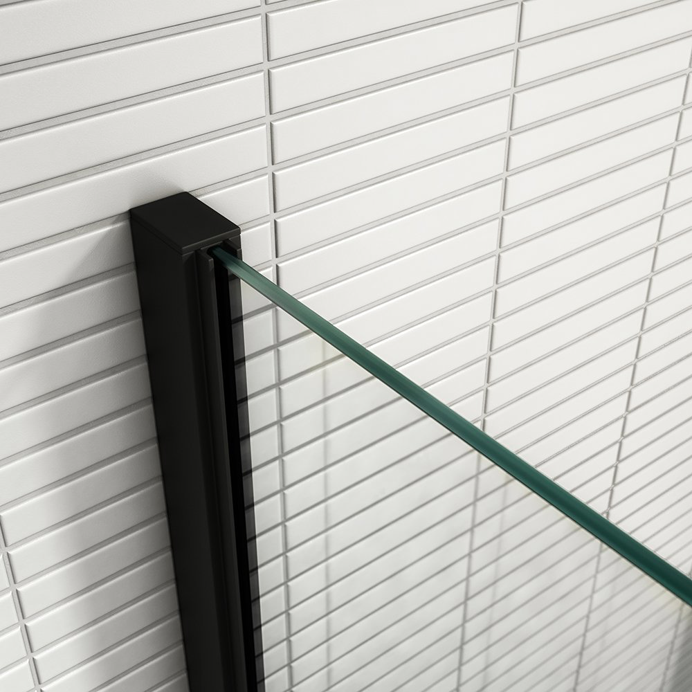 Arezzo Matt Black 10mm Glass 1400 x 900 Wet Room inc. Screen