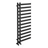 Arezzo Matt Black 1200 x 500mm 12 Bar Designer Heated Towel Rail