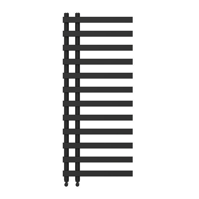 Arezzo Matt Black 1200 x 500mm 12 Bar Designer Heated Towel Rail