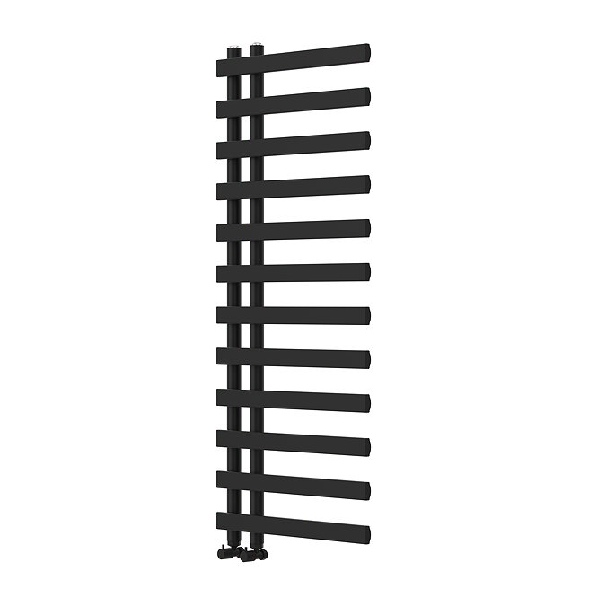 Arezzo Matt Black 1200 x 500mm 12 Bar Designer Heated Towel Rail