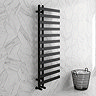 Arezzo Matt Black 1200 x 500mm 12 Bar Designer Heated Towel Rail