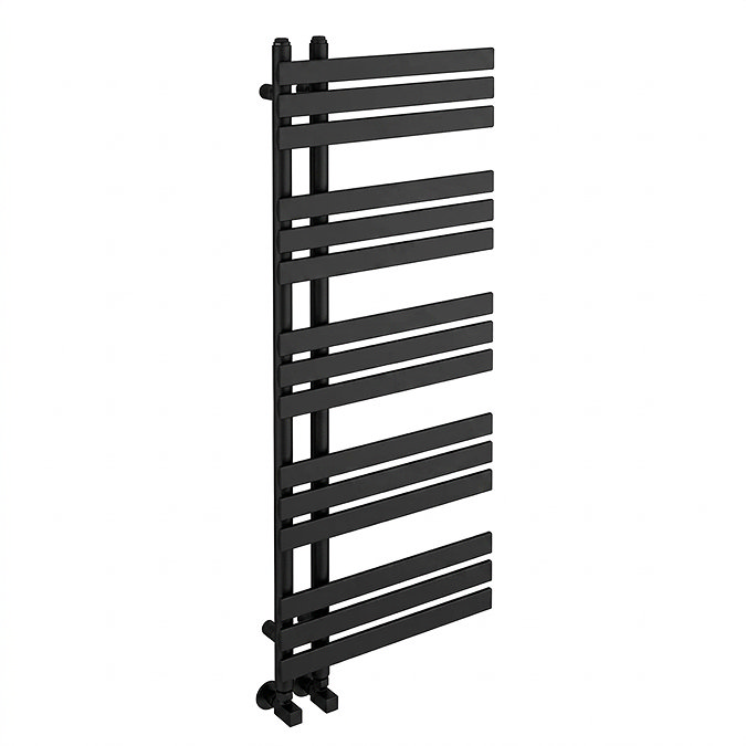 Arezzo Matt Black 1200 x 500mm 15 Bar Designer Heated Towel Rail