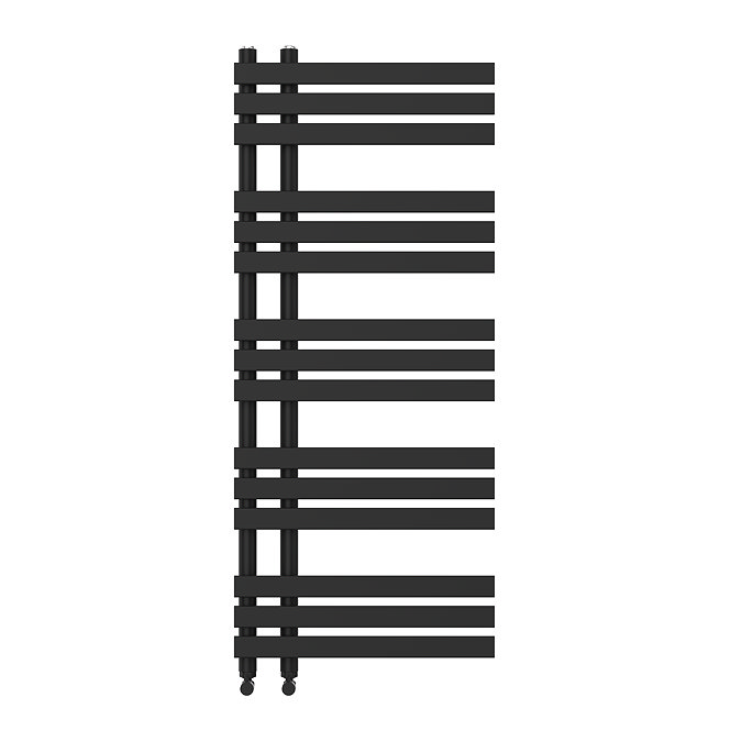 Arezzo Matt Black 1200 x 500mm 15 Bar Designer Heated Towel Rail