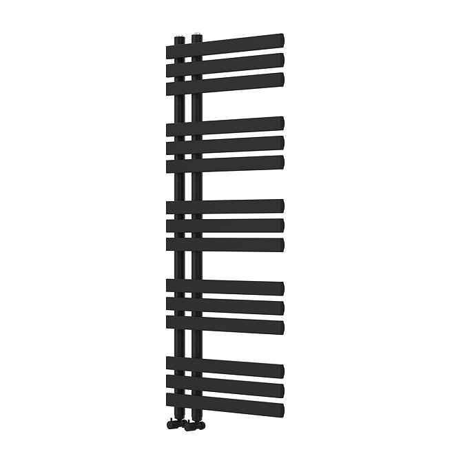 Arezzo Matt Black 1200 x 500mm 15 Bar Designer Heated Towel Rail