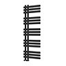 Arezzo Matt Black 1200 x 500mm 15 Bar Designer Heated Towel Rail