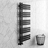 Arezzo Matt Black 1200 x 500mm 15 Bar Designer Heated Towel Rail