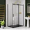 Arezzo Matt Black 1200 x 800 Frameless Sliding Door Shower Enclosure with Black Tray Large Image