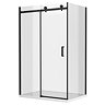 Arezzo Matt Black 1200 x 800 Frameless Sliding Door Shower Enclosure  Profile Large Image