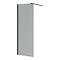 Arezzo Matt Black 1200 x 800 Grey Tinted Glass Wetroom (700mm Screen + Tray)