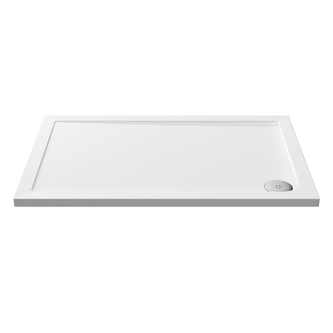 Arezzo Matt Black 1200 x 800 Grey Tinted Glass Wetroom (700mm Screen + Tray)