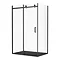 Arezzo Matt Black 1200 x 900 Frameless Sliding Door Shower Enclosure with Black Tray  additional Lar