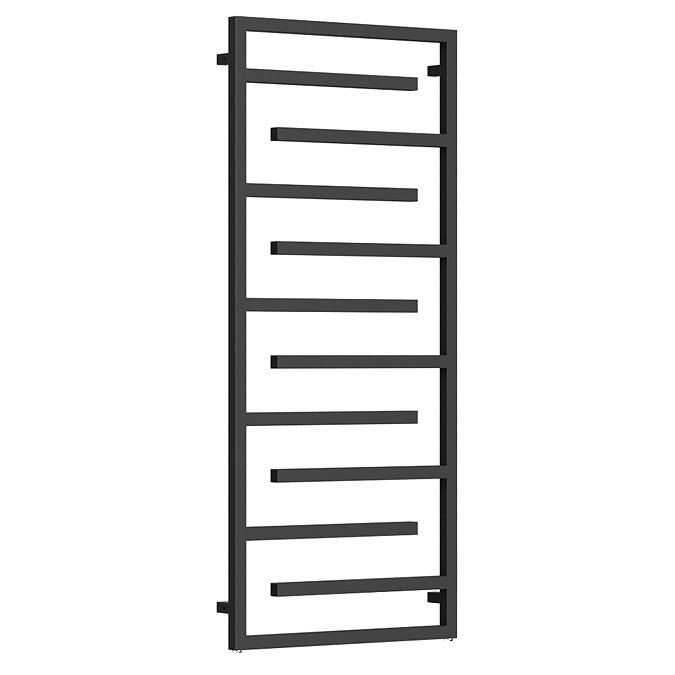 Arezzo Matt Black Geometric Designer Towel Rail (1380 x 600mm)