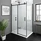 Arezzo Matt Black 1400 x 900 Frameless Sliding Door Shower Enclosure Large Image