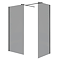 Arezzo Matt Black 1600 x 800 Grey Tinted Glass Wet Room (incl. Screen, Side Panel + Tray)