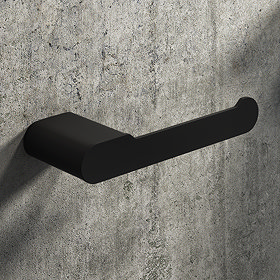 Arezzo Matt Black Toilet Roll Holder Large Image