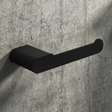 Arezzo Matt Black 165mm Toilet Roll Holder  Profile Large Image