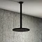 Arezzo Matt Black 195mm Thin Round Shower Head + 300mm Ceiling Mounted Arm Large Image