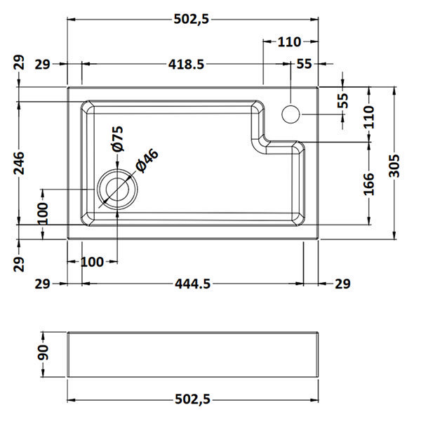 Arezzo Matt Black 2-In-1 Wash Basin & Toilet (500mm Wide x 300mm) incl. Matt Black Flush