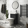 Arezzo Matt Black 2-In-1 Wash Basin & Toilet (500mm Wide x 300mm) incl. Black Flush