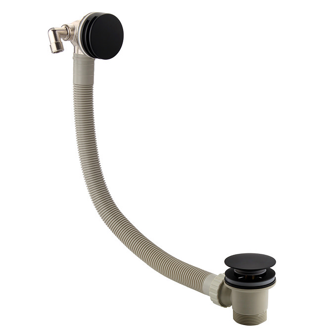 Arezzo Matt Black 2-Way Thermostatic Shower with Diverter, Overflow Bath Filler and Hand Shower Fea