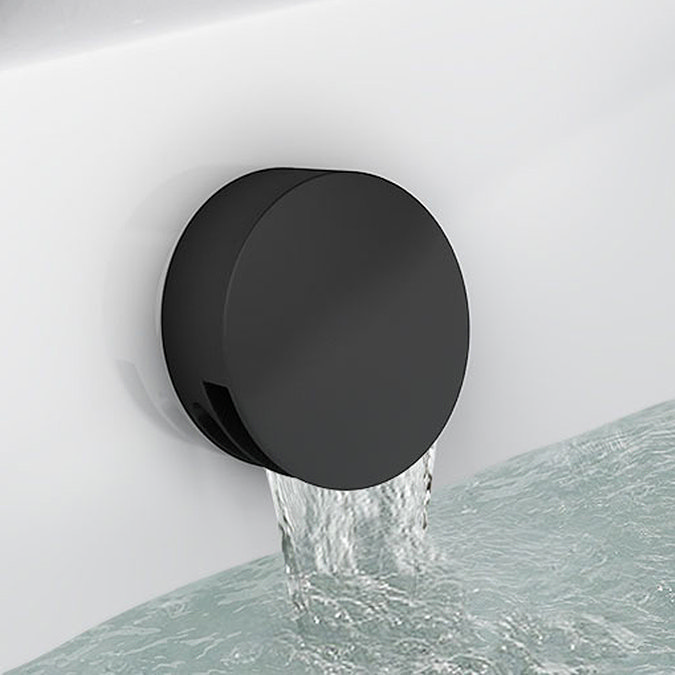 Arezzo Matt Black 2-Way Thermostatic Shower with Diverter, Overflow Bath Filler and Hand Shower  Sta