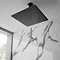 Arezzo Matt Black 300 x 300mm Thin Square Shower Head + Ceiling Mounted Arm Large Image