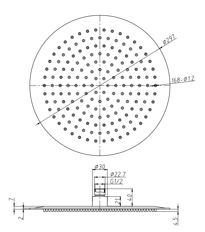 Arezzo Matt Black 300mm Thin Round Shower Head with Wall Mounted Arm