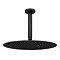 Arezzo Matt Black 300mm Thin Round Shower Head with Ceiling Mounted Arm