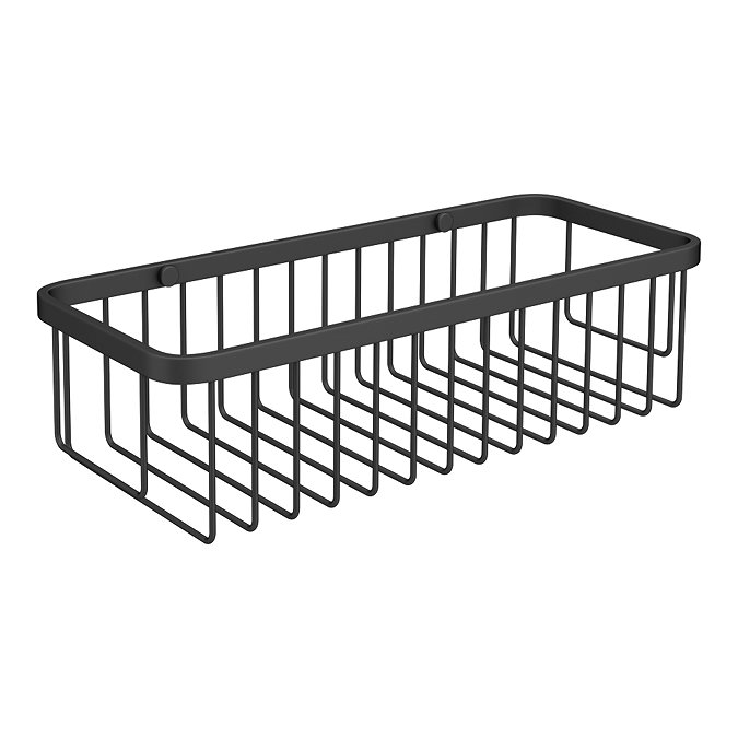 Arezzo Matt Black 300mm Wire Shower Basket