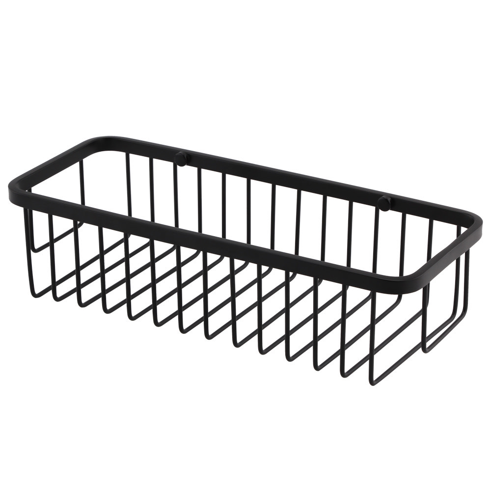 Arezzo Matt Black 300mm Wire Shower Basket | Victorian Plumbing UK