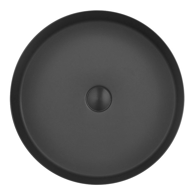 Arezzo Matt Black 360mm Round Stainless Steel Counter Top Basin + Waste