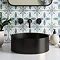 Arezzo Matt Black 360mm Round Stainless Steel Counter Top Basin + Waste