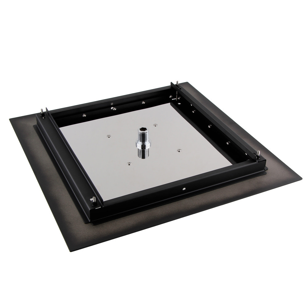 Arezzo Matt Black 400 x 400mm Recessed Ceiling Mounted Square Shower Head Profile Large Image