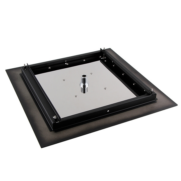 Arezzo Matt Black 400 x 400mm Recessed Ceiling Mounted Square Shower Head  Profile Large Image