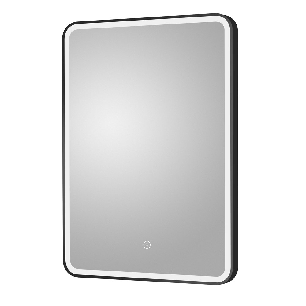 Arezzo Matt Black 500 x 700 LED Illuminated Border Mirror incl. Touch
