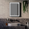 Arezzo Matt Black 500 x 700 LED Illuminated Border Mirror incl. Touch Sensor + Anti-Fog