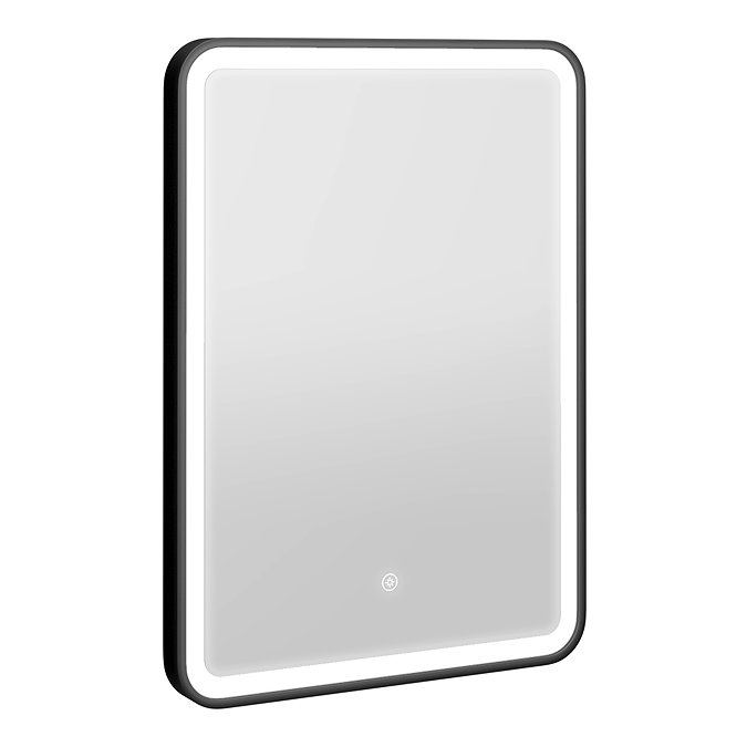 Arezzo Matt Black 500 x 700 LED Illuminated Border Mirror with Touch Sensor + Anti-Fog