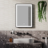 Arezzo Matt Black 500 x 700 LED Illuminated Border Mirror incl. Touch Sensor + Anti-Fog