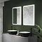 Arezzo Matt Black 500 x 700mm Recessed LED Illuminated Bathroom Mirror Cabinet with Shaver Socket & 