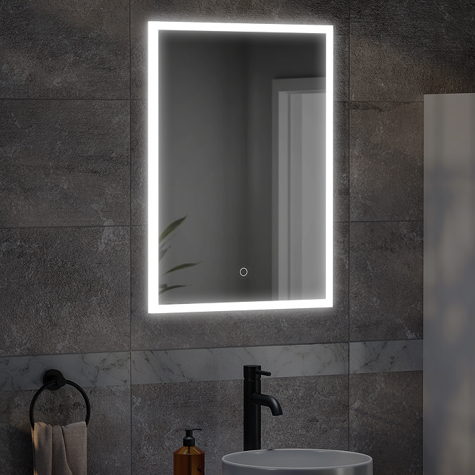 Arezzo 500 x 700mm Recessed LED Illuminated Bathroom Mirror Cabinet with Shaver Socket & Anti-Fog