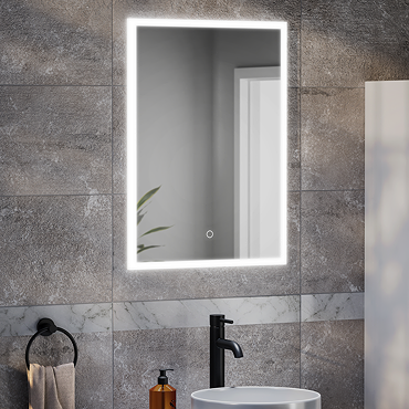 Arezzo 500 x 700mm Recessed LED Illuminated Bathroom Mirror Cabinet with Shaver Socket & Anti-Fog