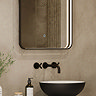 Arezzo Matt Black 500 x 700mm Rectangular LED Illuminated Bathroom Mirror with Touch Sensor & Anti-Fog