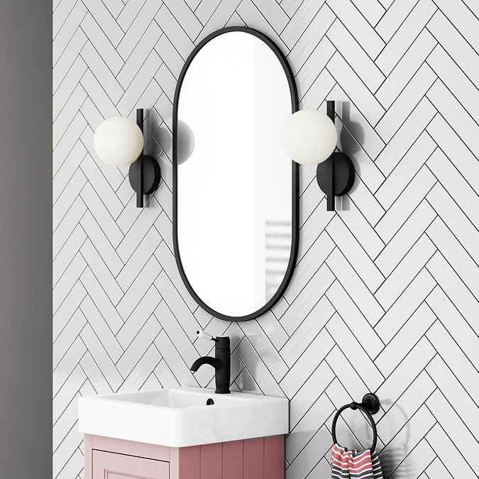 Arezzo Matt Black 500 x 800mm Capsule Mirror