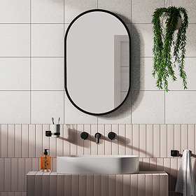 Arezzo Matt Black 500 x 800mm Capsule Mirror