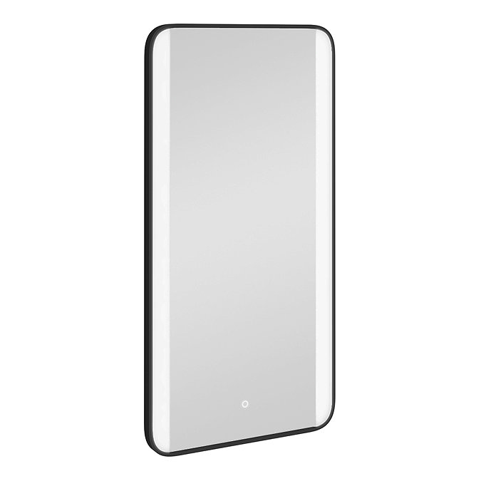 Arezzo Matt Black 600 x 1200mm Rectangular LED Illuminated Anti-Fog Bathroom Mirror  Feature Large Image